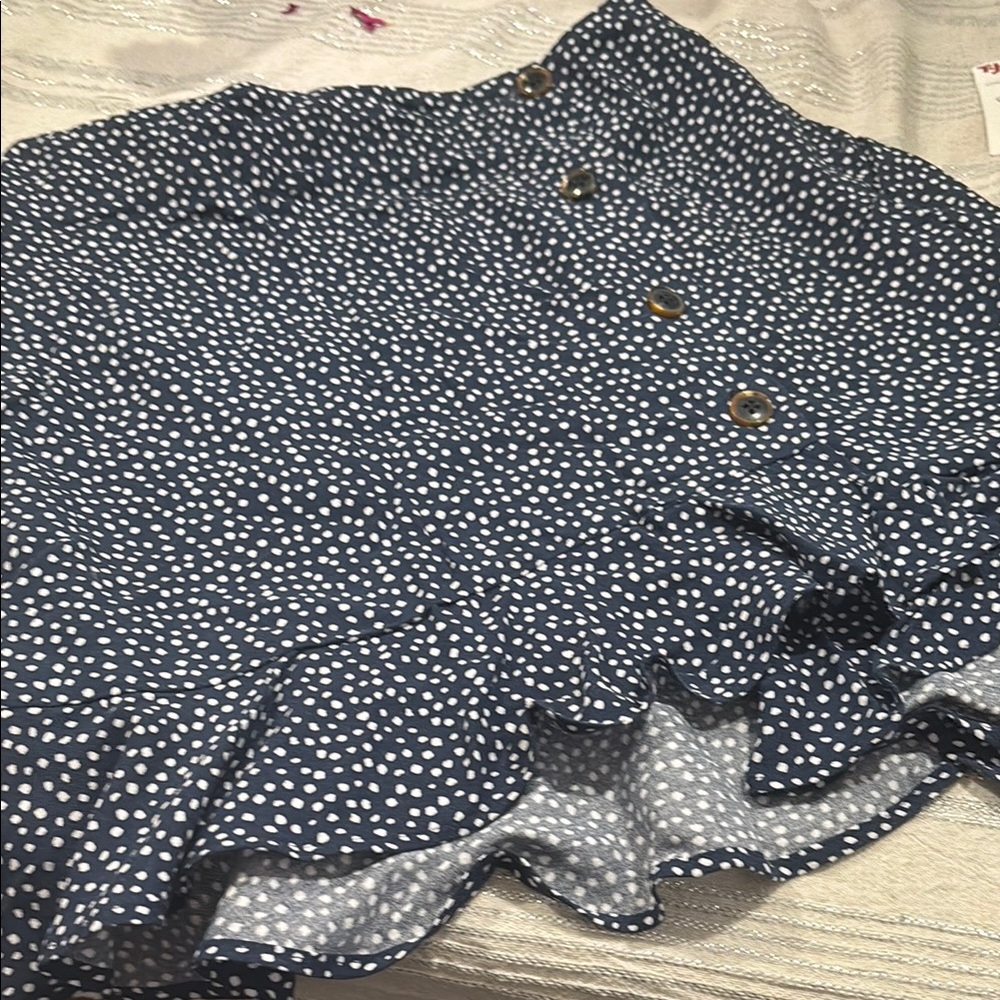 Hollister Navy Polka Dot Mini Skirt